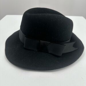 VTG Adolfo II New York City Bonwit Teller Black Fedora Hat